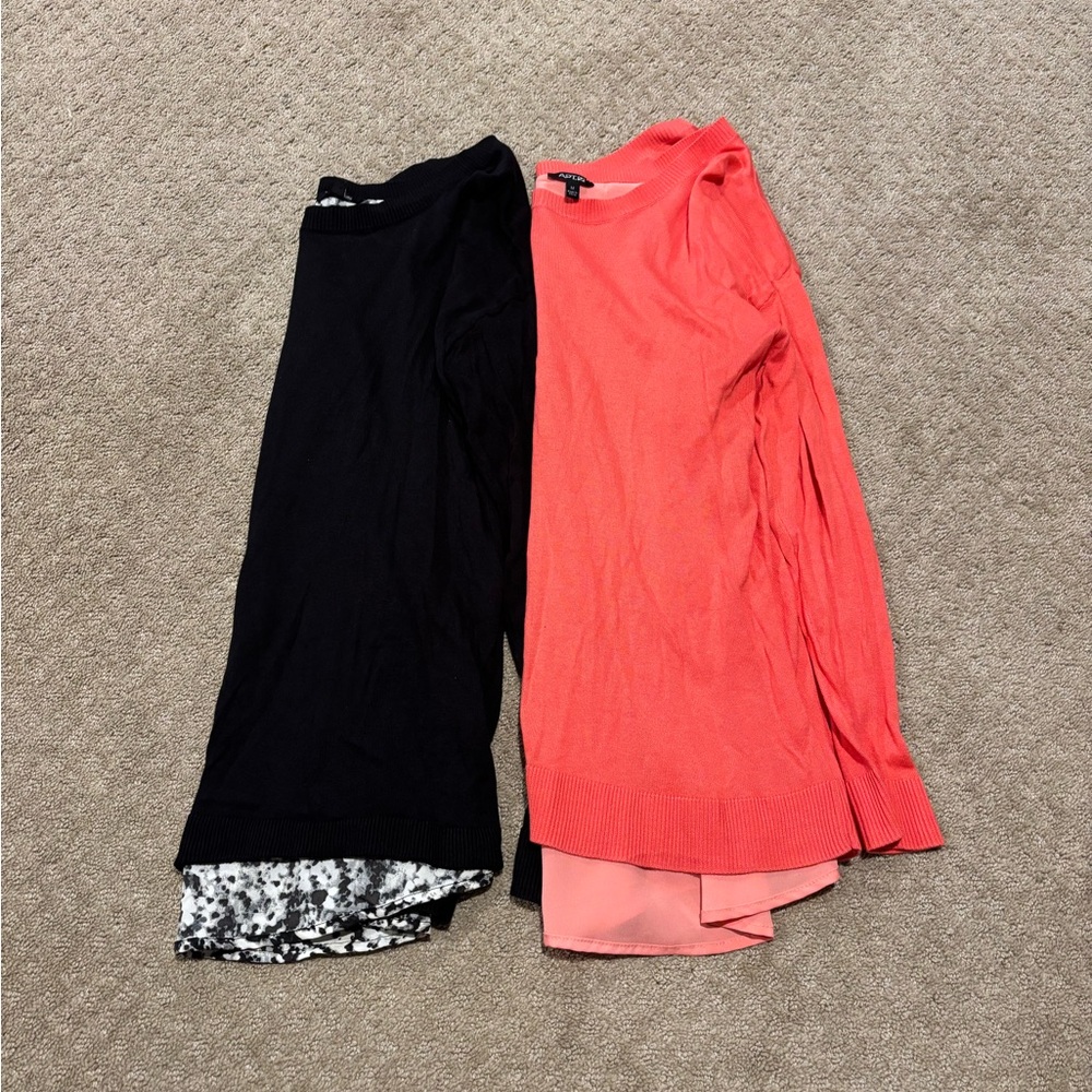 Apt 9 Women’s Bundle of 2 Crewneck Blouse Sweaters